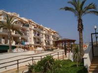 Exterior of complex of 2 bedroom apartment to rent in Torrox Costa - click for more details